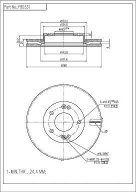 FI.BA FBD331 - Brake Disc autospares.lv