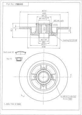 FI.BA FBD333 - Brake Disc autospares.lv