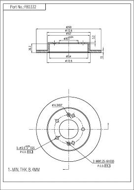 FI.BA FBD332 - Brake Disc autospares.lv