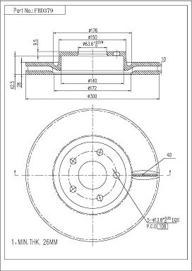 FI.BA FBD379 - Brake Disc autospares.lv