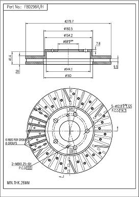 FI.BA FBD296R/H - Brake Disc autospares.lv