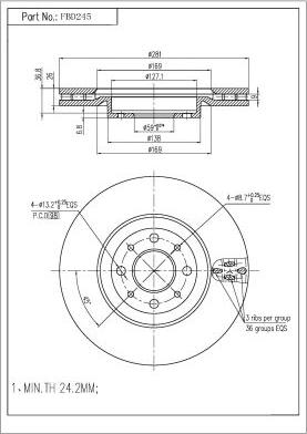 FI.BA FBD245 - Brake Disc autospares.lv