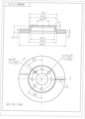 FI.BA FBD240 - Brake Disc autospares.lv