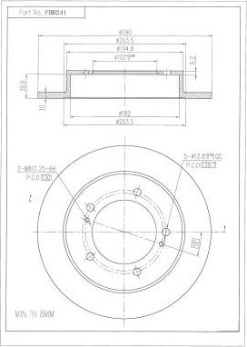 FI.BA FBD241 - Brake Disc autospares.lv