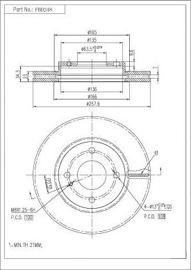 FI.BA FBD248 - Brake Disc autospares.lv