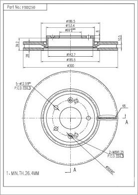 FI.BA FBD250 - Brake Disc autospares.lv