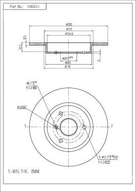 FI.BA FBD251 - Brake Disc autospares.lv