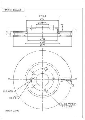 FI.BA FBD253 - Brake Disc autospares.lv