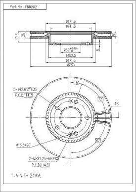 FI.BA FBD252 - Brake Disc autospares.lv