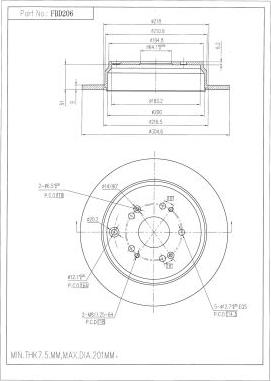 FI.BA FBD206 - Brake Disc autospares.lv