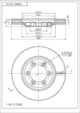 FI.BA FBD201 - Brake Disc autospares.lv