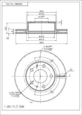 FI.BA FBD202 - Brake Disc autospares.lv