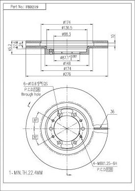 FI.BA FBD219 - Brake Disc autospares.lv