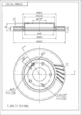 FI.BA FBD214 - Brake Disc autospares.lv