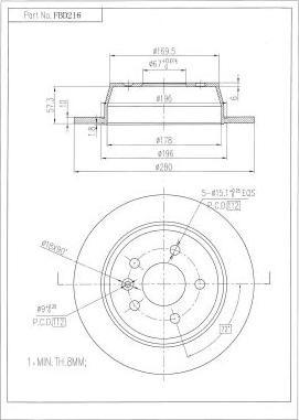 FI.BA FBD216 - Brake Disc autospares.lv