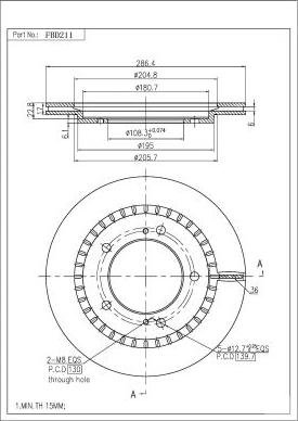 FI.BA FBD211 - Brake Disc autospares.lv