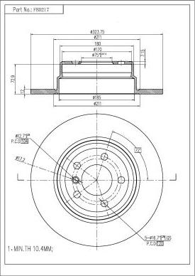 FI.BA FBD217 - Brake Disc autospares.lv