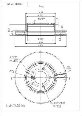 FI.BA FBD224 - Brake Disc autospares.lv