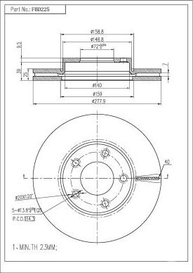 FI.BA FBD225 - Brake Disc autospares.lv