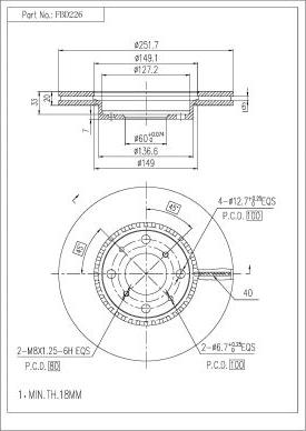 FI.BA FBD226 - Brake Disc autospares.lv