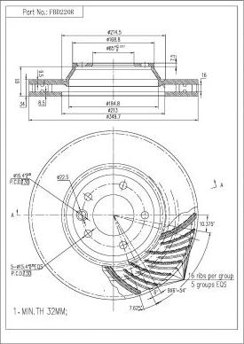 FI.BA FBD220R - Brake Disc autospares.lv