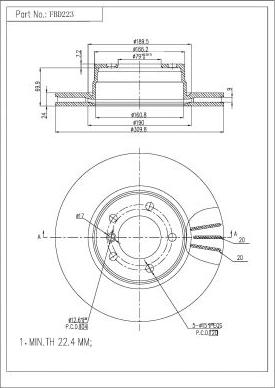 FI.BA FBD223 - Brake Disc autospares.lv