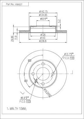 FI.BA FBD227 - Brake Disc autospares.lv