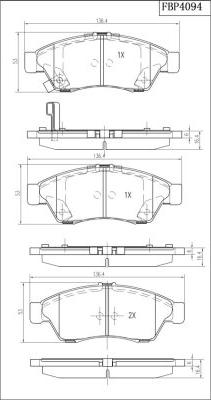 FI.BA FBP4094 - Brake Pad Set, disc brake autospares.lv