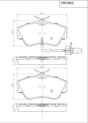 FI.BA FBP4064 - Brake Pad Set, disc brake autospares.lv