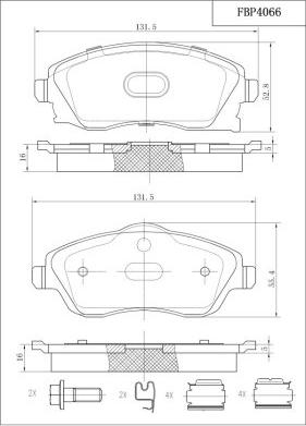 FI.BA FBP4066 - Brake Pad Set, disc brake autospares.lv