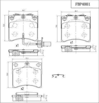 FI.BA FBP4001 - Brake Pad Set, disc brake autospares.lv