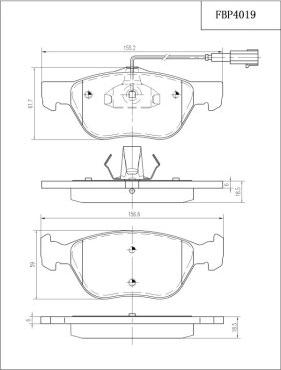 FI.BA FBP4019 - Brake Pad Set, disc brake autospares.lv