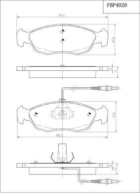 FI.BA FBP4020 - Brake Pad Set, disc brake autospares.lv