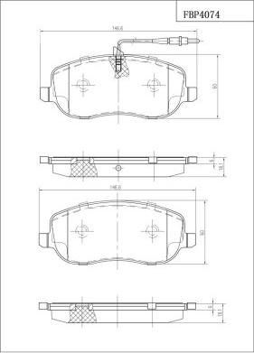 FI.BA FBP4074 - Brake Pad Set, disc brake autospares.lv