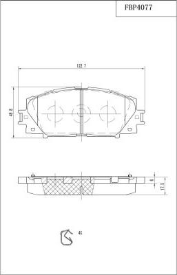 FI.BA FBP4077 - Brake Pad Set, disc brake autospares.lv