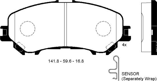 Triscan 40P56100 - Brake Pad Set, disc brake autospares.lv