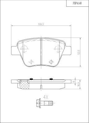 FI.BA FBP4140 - Brake Pad Set, disc brake autospares.lv