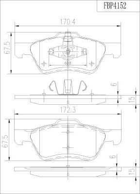 FI.BA FBP4152 - Brake Pad Set, disc brake autospares.lv