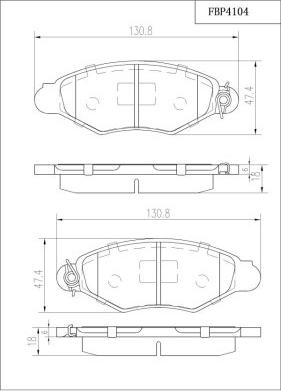 FI.BA FBP4104 - Brake Pad Set, disc brake autospares.lv