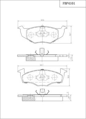 FI.BA FBP4101 - Brake Pad Set, disc brake autospares.lv