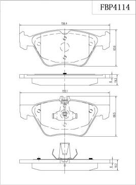 FI.BA FBP4114 - Brake Pad Set, disc brake autospares.lv