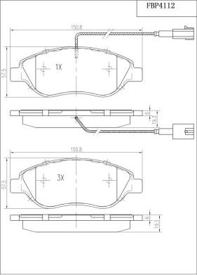 FI.BA FBP4112 - Brake Pad Set, disc brake autospares.lv