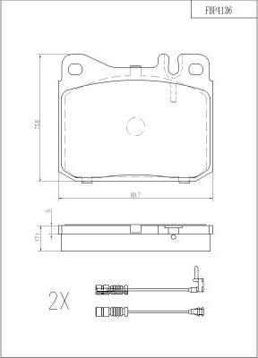 FI.BA FBP4136 - Brake Pad Set, disc brake autospares.lv