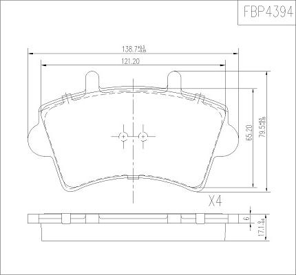 FI.BA FBP4394 - Brake Pad Set, disc brake autospares.lv