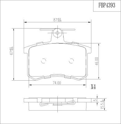 FI.BA FBP4393 - Brake Pad Set, disc brake autospares.lv