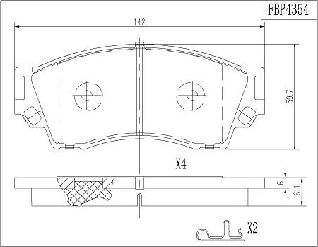 FI.BA FBP4354 - Brake Pad Set, disc brake autospares.lv