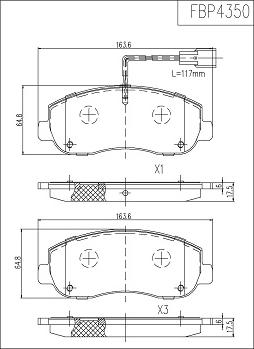 FI.BA FBP4350 - Brake Pad Set, disc brake autospares.lv