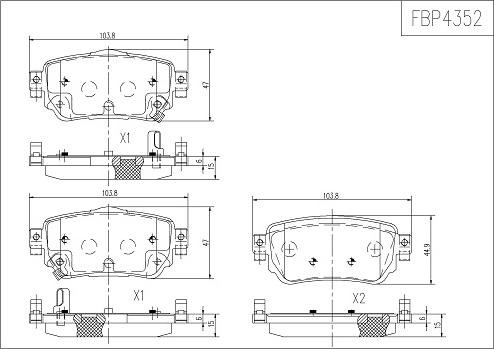 FI.BA FBP4352 - Brake Pad Set, disc brake autospares.lv