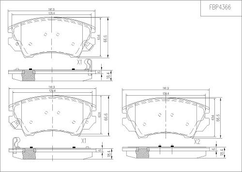 FI.BA FBP4366 - Brake Pad Set, disc brake autospares.lv