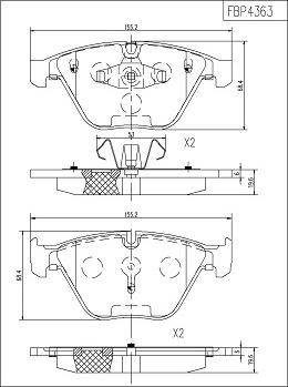 FI.BA FBP4363 - Brake Pad Set, disc brake autospares.lv